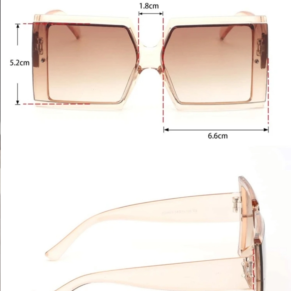 💎Ombre Brown Square Framed Summer Fashion Sunglasses💎 - Picture 4 of 4